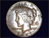 1924 Peace Dollar - XF - cleaned