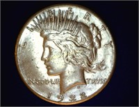 1922-S Peace Dollar - F - polished