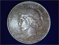 1922 Peace Dollar - F - scratched