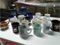 Coffee mugs and coffee pot