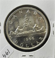 1966 CANADA SILVER DOLLAR CHOICE BU