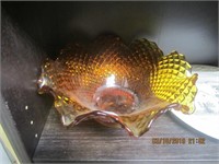 Amber Footed Center Bowl