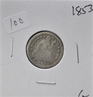 1853 SEATED DIME  G