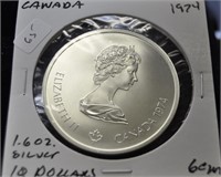1974 CANADA 1.6 OZ SILVER 10 DOLLARS