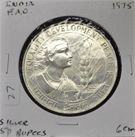 1975 INDIA SILVER 50 RUPEES