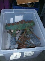 Container with old tools