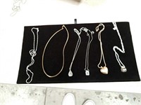 Bag with 6 Sterling necklaces With pendants