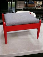 red painted footstool