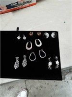 Bag with 7 pairs of Sterling earringsBag with 7