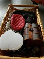 Basket with chest, coffee brewer etc
