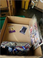 Box of sports cards, binder w/cards etc