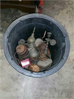 Bucket of lanterns and Brass pieces