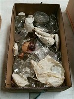 box of crystal chandelier pieces