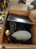 Box with monitor & misc