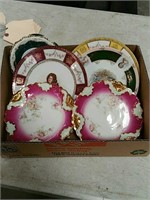 box of painted porcelain plates