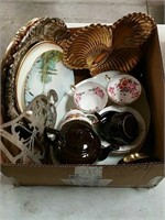 Box of silver plated and miscellaneous China
