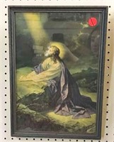 Vintage Religious Print in Frame