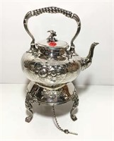 Silver Plate Tea Pot on Stand