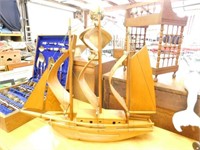 WOODEN MODEL OF SHIP