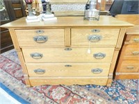 OAK 2 OVER 2 CHEST OF DRAWERS