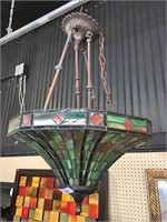 Stained Glass Style Hanging Light Fixture