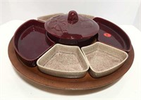 Lazy Susan with Divided Trays