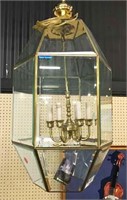 Brass & Glass Entry Way Light Fixture