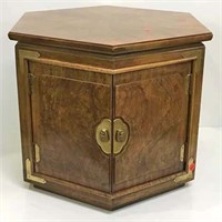 Hexagonal Side Table with Cabinet