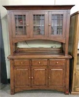 Lighted China Hutch with Mullioned Doors