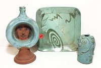 Glazed Pottery (lot of 3)