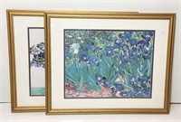Pair of Blue Bonnet Prints in Gilt Frames