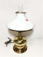 Brass Lamp with Milk Glass Shade