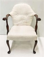Vintage Upholstered Arm Chair with Nailhead
