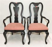 Pair of Shabby Painted Arm Chairs with