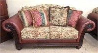 Mayo Leather Loveseat with Upholstered