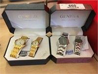 2 Sets of Geneva Men's & Women's Watches