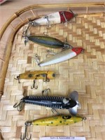 6 Old Wood Fishing Lures