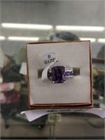 New Purple & White Stone Ring
