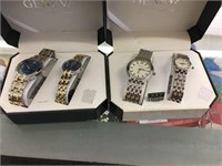 2 Men's & Women's Geneva Watch Sets