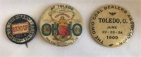 3 Pinbacks, '02 Ohio Centennial, '09 Coal Dealers