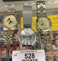 3 Mickey Mouse Watches