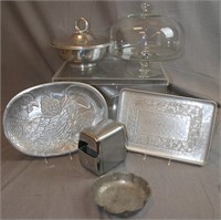 Vintage Stainless Napkin Dispenser, Cake Dome…