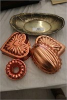 Copper Molds & Silver-plate Dish
