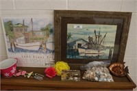 Boat Prints & Shells, Beach Items