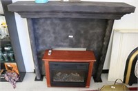 Electric Fireplace & Black Decorative Mantle
