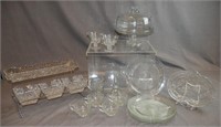 Pressed Glass Party Serving Pieces, Cake Dome…