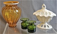 Vintage Art Glass, Fenton, Milk Glass…
