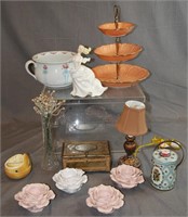 Lot of Retro Floral Pottery Kitsch and More