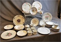 46 Pieces Vintage Mix And Match Floral Fine China