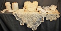 Vintage Lace/Net Tablecloth, Long Spools of Lace…